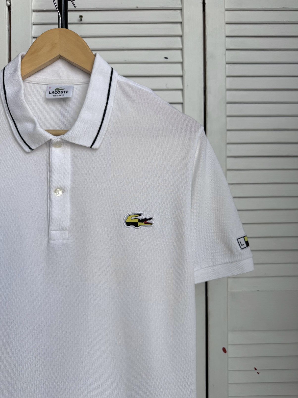 Lacoste Lacoste Polo Shirt White Regular Fit Graphic Logo Size US L / EU 52-54 / 3 - 4 Thumbnail