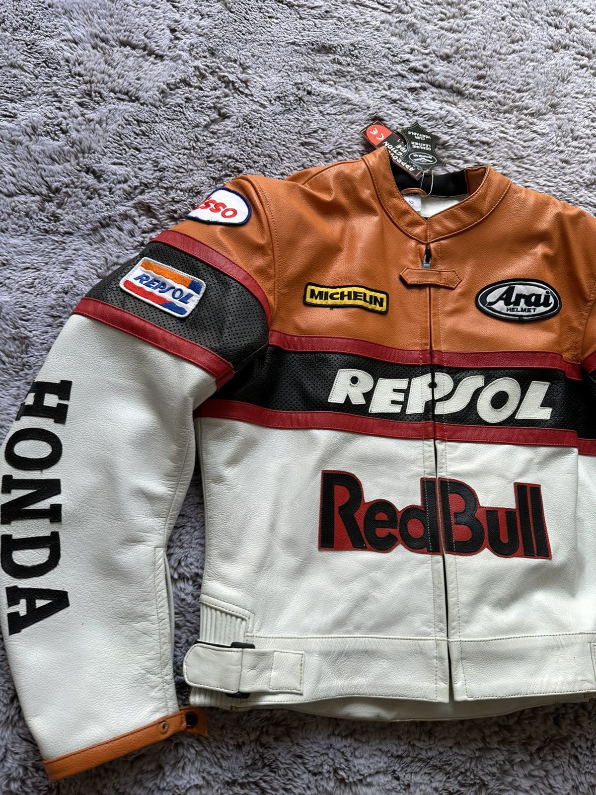 Red Bull Red Bull Honda Leather Jacket size 52 with tags Size US L / EU 52-54 / 3 - 3 Thumbnail