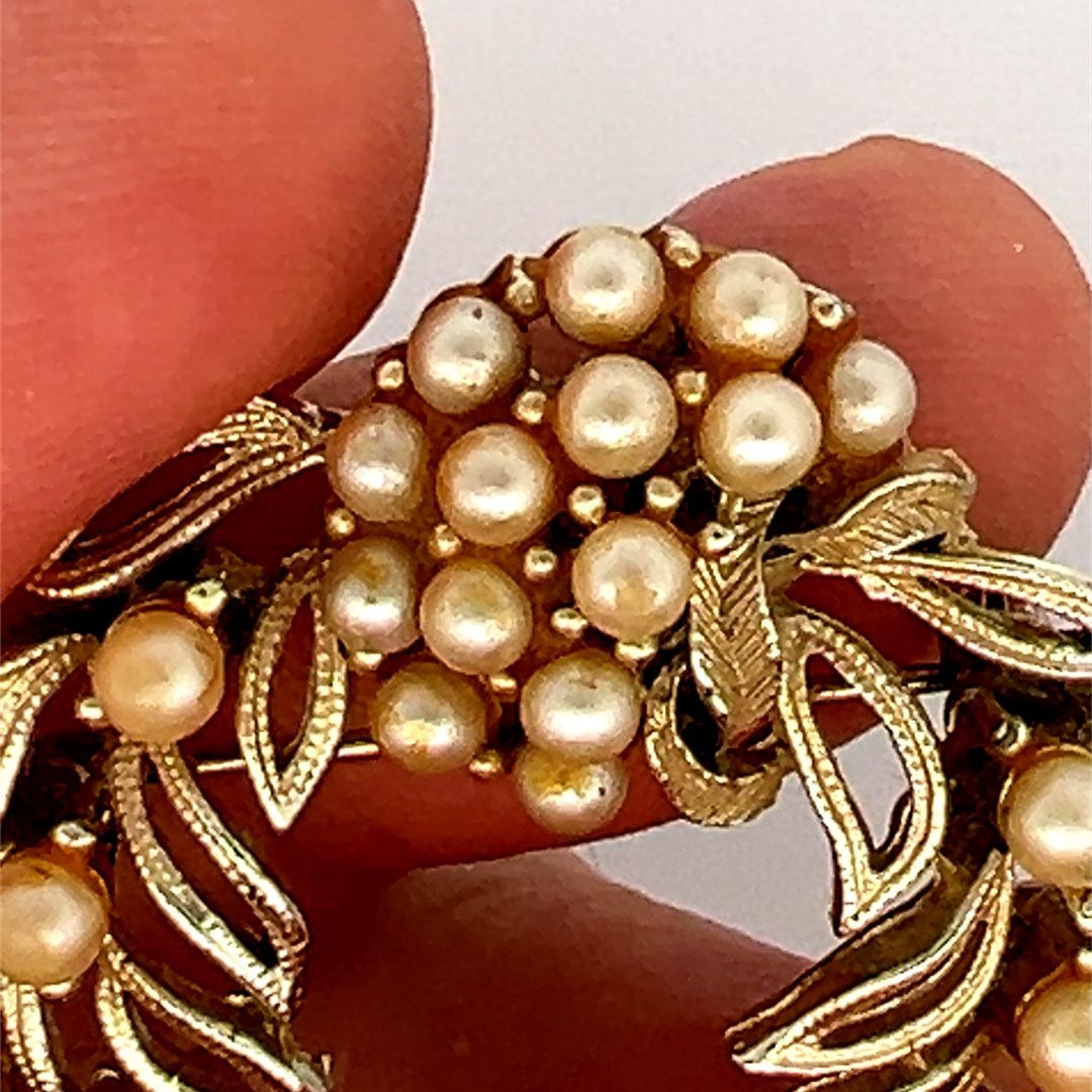 & Other Stories Lisner faux pearl Skeletal Leaf Brooch Size ONE SIZE - 3 Thumbnail