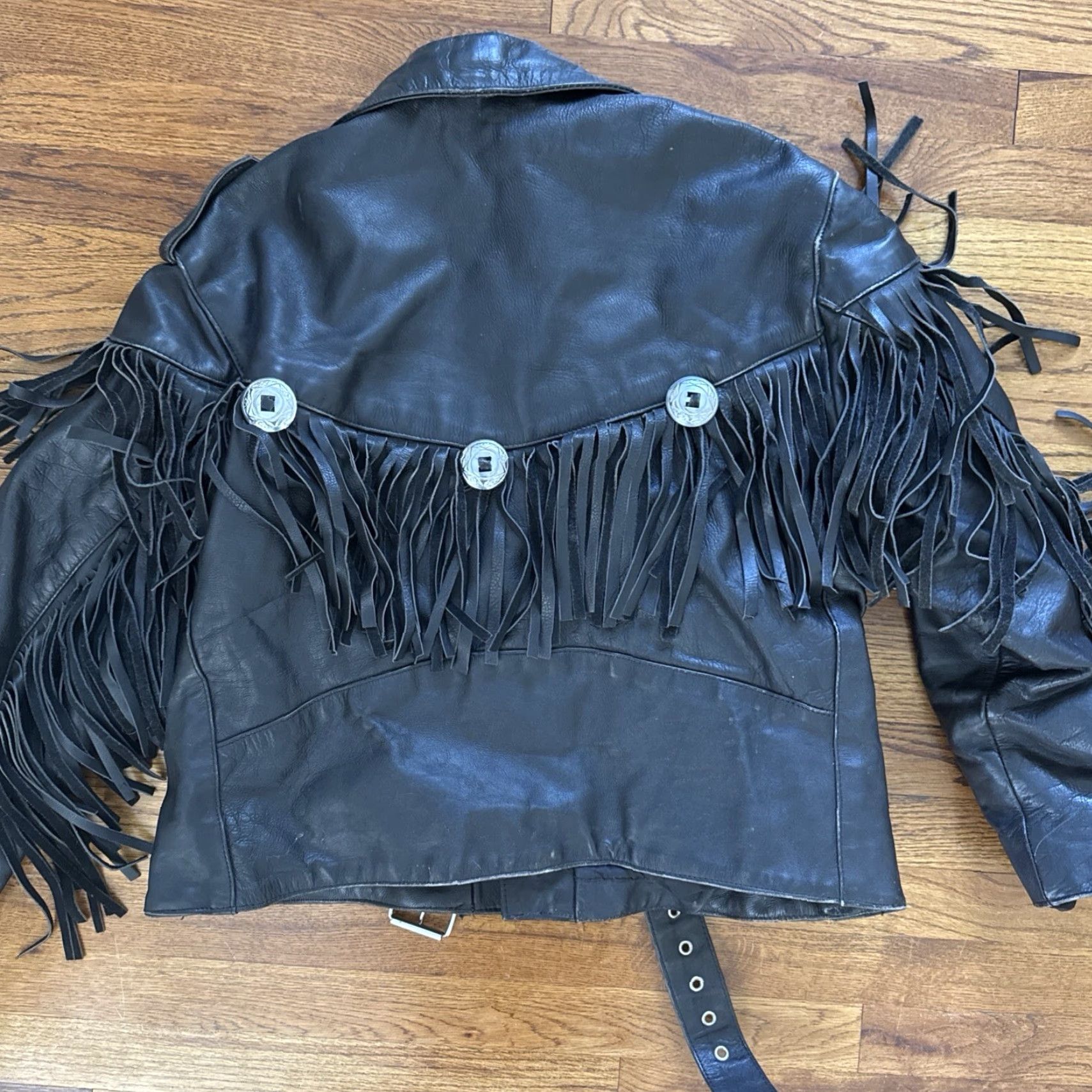 Vintage Manzoor Leather Thinsulate Fringe Motorcycle Jacket Size 46 Size US S / EU 44-46 / 1 - 2 Thumbnail