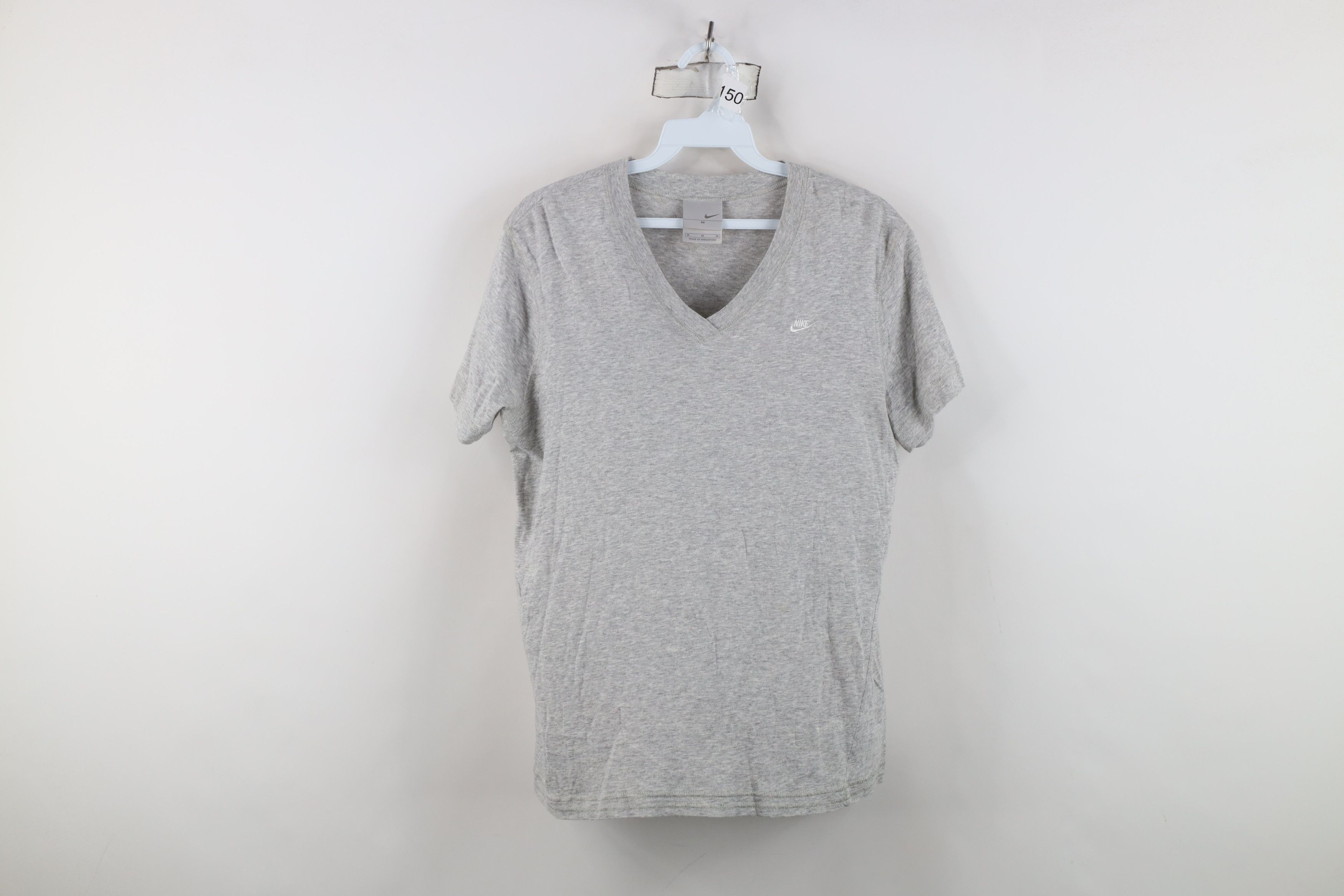 Nike Vintage 90s Y2K Nike Scott Mini Swoosh V-Neck T-Shirt Gray Size M / US 6-8 / IT 42-44 - 1 Thumbnail
