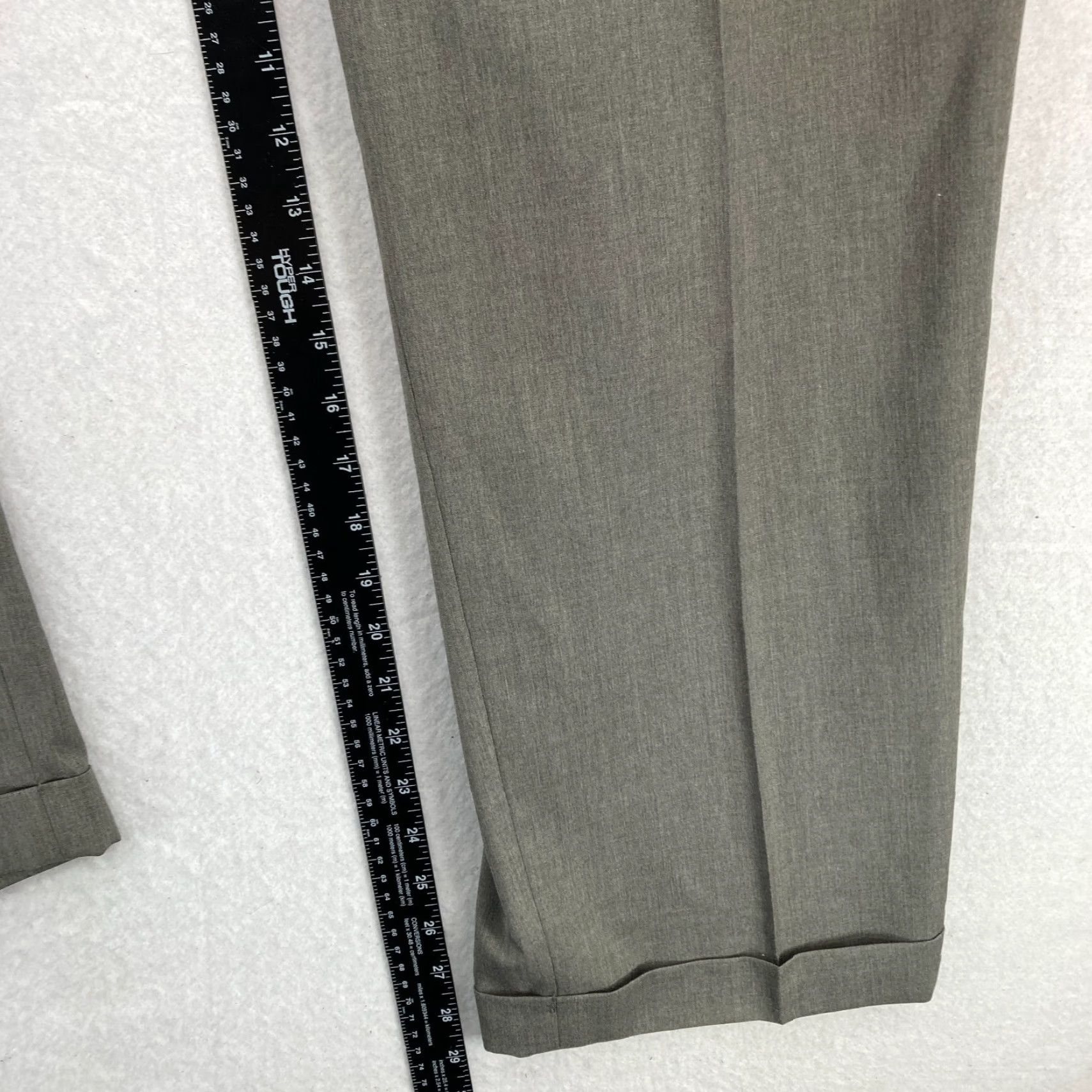 Haggar Haggar H26 Performance Dress Pant Mens 34x32 Gray Pleated Dress Pants Cuffed Pants Size US 34 / EU 50 - 7 Thumbnail