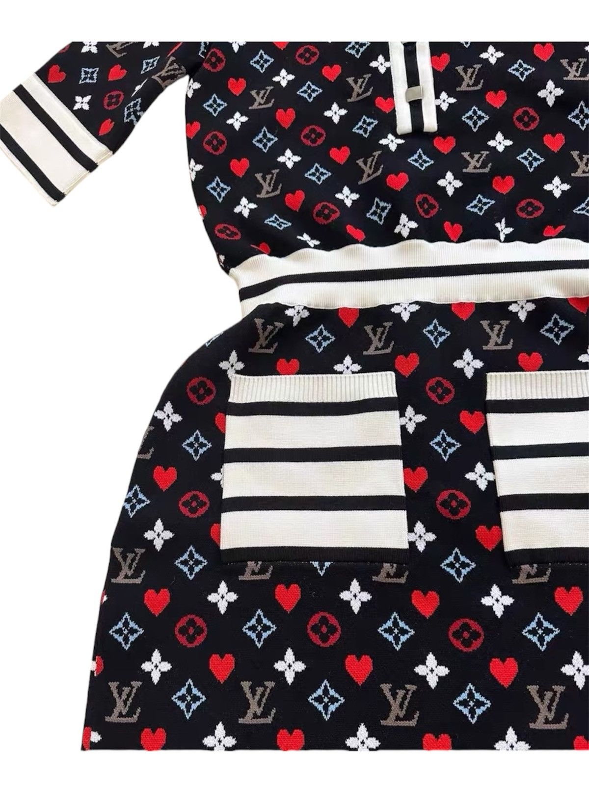 Louis Vuitton Louis Vuitton Women’s S Heart Polo Dress Monogram knit Size S / US 4 / IT 40 - 2 Thumbnail
