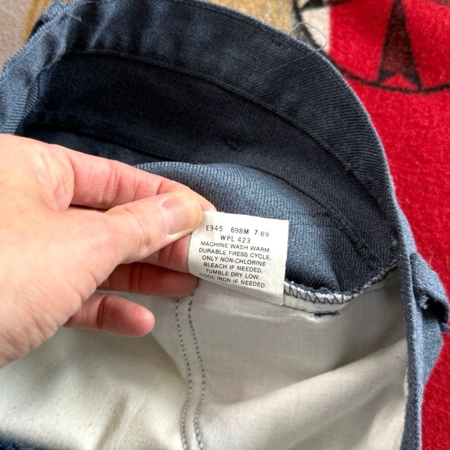 Levi's VINTAGE Levi's 10517 Black Tab Flare Pants 33x31 Mens 70s 80s Button Zip Dress Pants Solid Blue USA Made Bootcut Regular Size US 33 - 4 Thumbnail