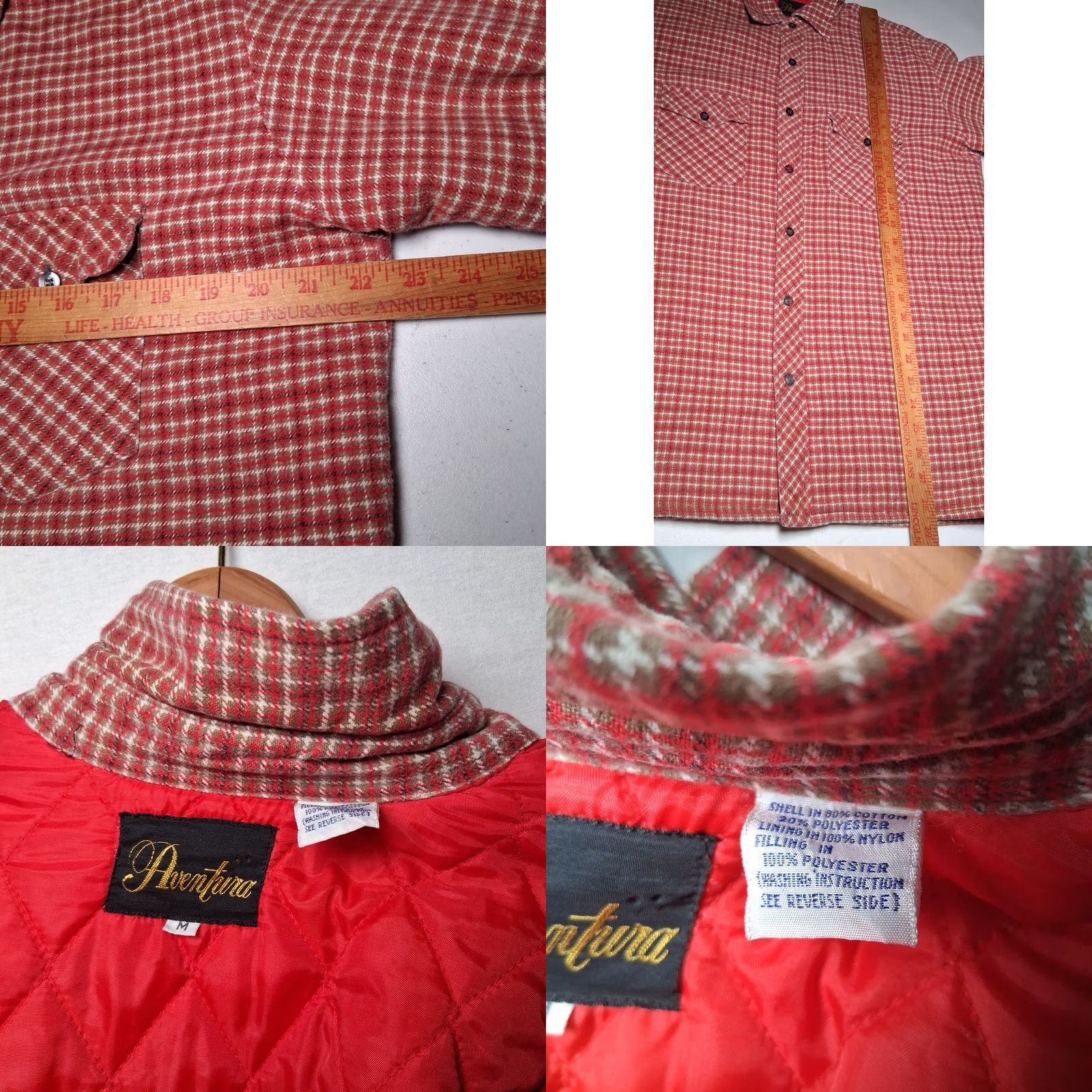 Vintage VINTAGE Aventura Red Plaid Quilted Shirt Jacket Men Medium Workwear Size US M / EU 48-50 / 2 - 8 Thumbnail
