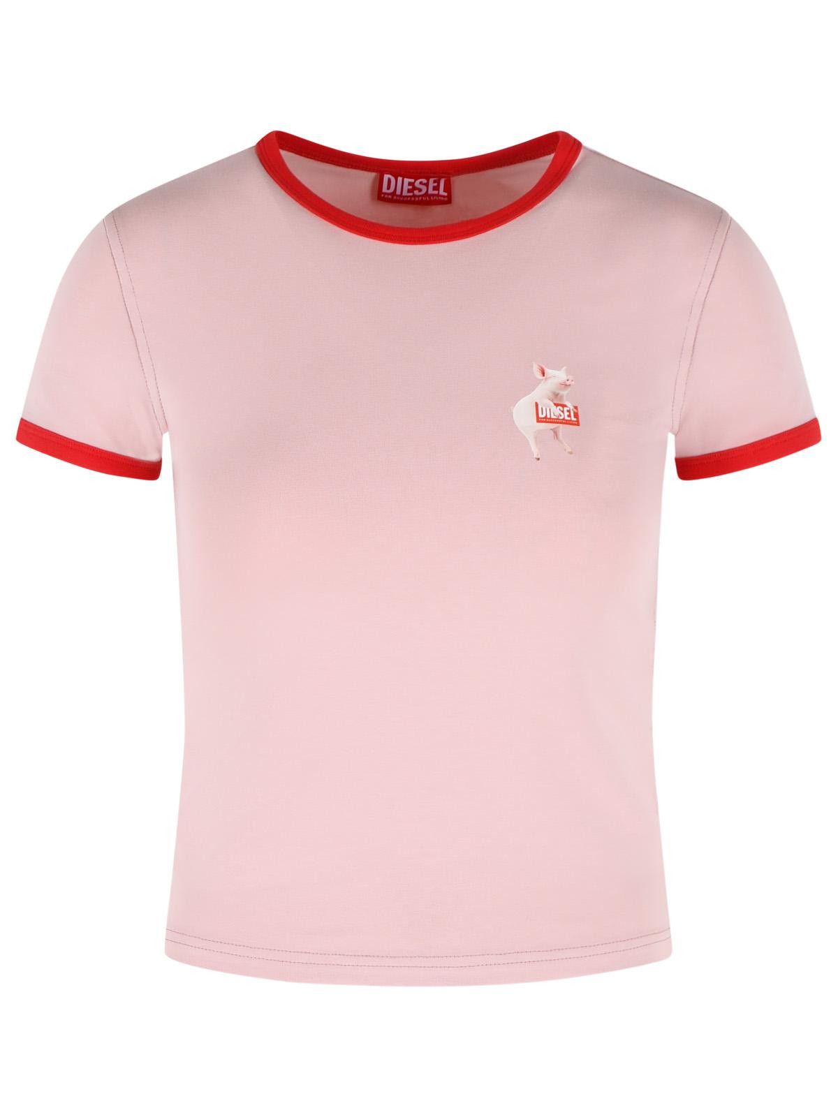 Diesel DIESEL 'Uncuties' Pink Stretch Cotton T-Shirt Size M / US 6-8 / IT 42-44 - 1 Thumbnail