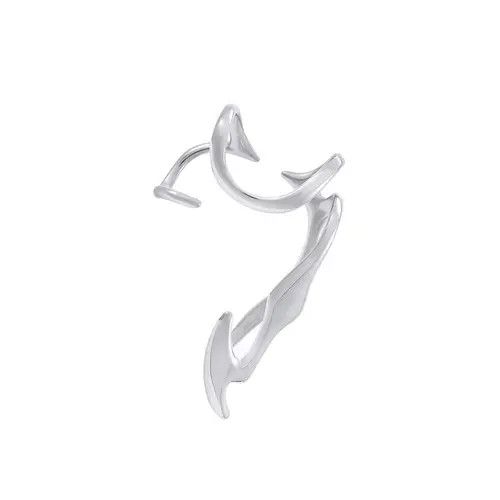 Jewelry Stylish Silver Ear Cuff - Unique Curved Design Size ONE SIZE - 5 Thumbnail