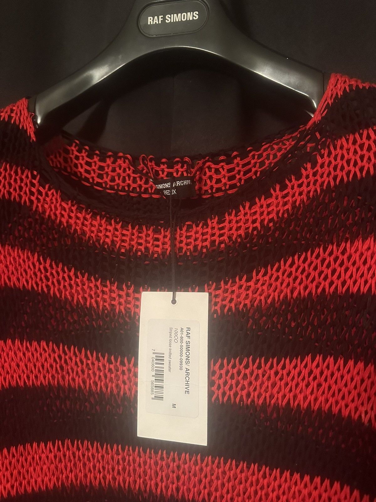 Raf Simons Raf simons Redux SS21 Striped Open Knit Cotton Sweater Size US M / EU 48-50 / 2 - 2 Thumbnail