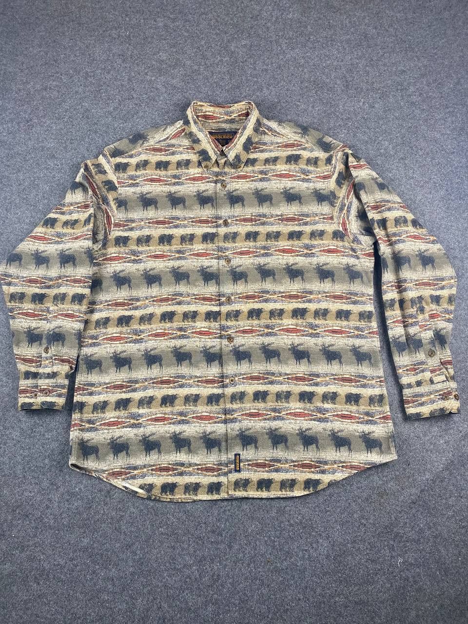 image of Avant Garde x Navajo John Rich & Bros Woolrich Shirt Navajo Design in Brown, Men's (Size XL)
