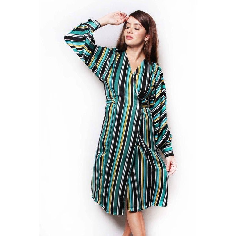 Other Women's Long Sleeves Striped Button Down Long Dress w/ Belt Size S / US 4 / IT 40 - 1 Preview