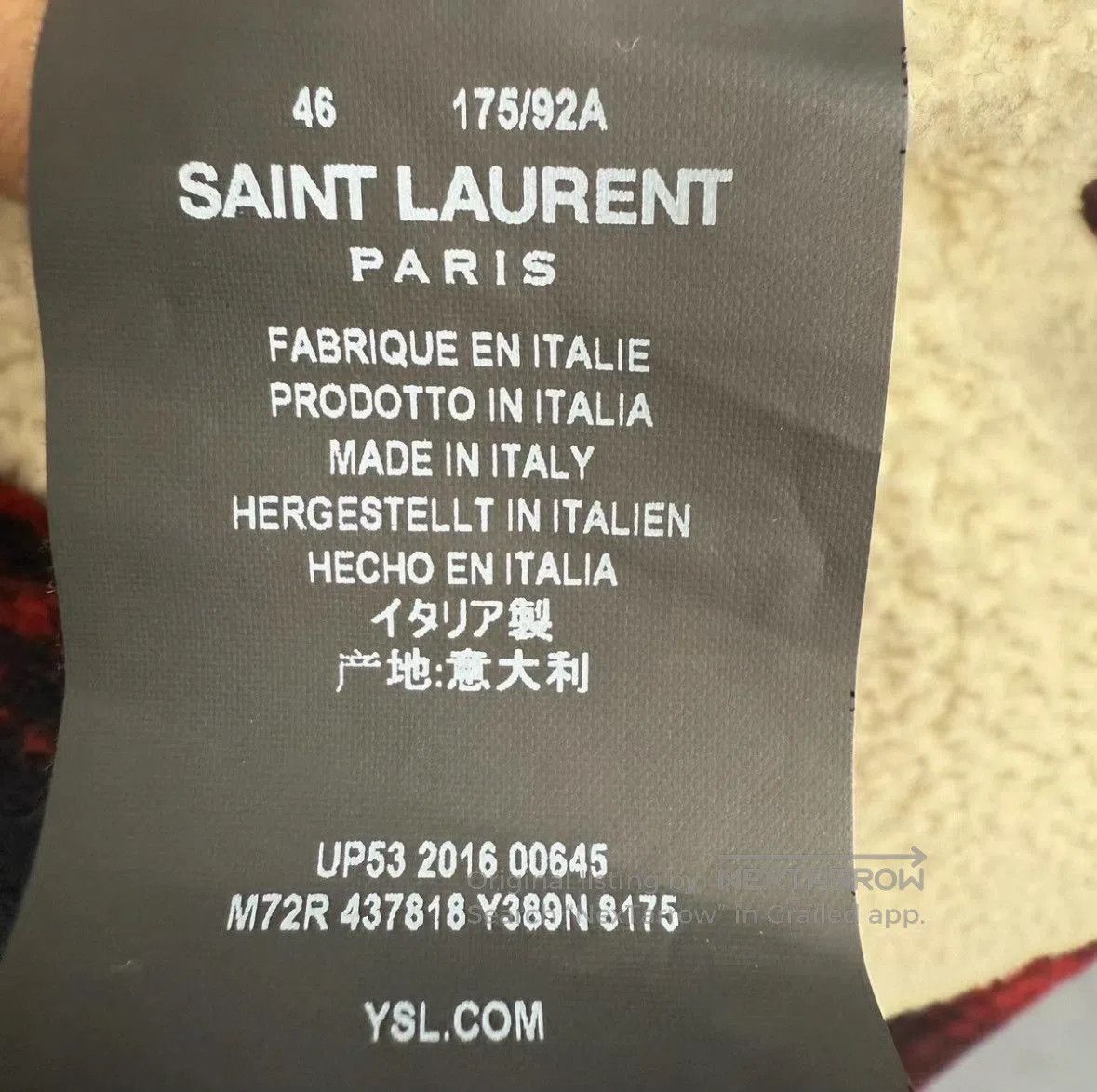 Saint Laurent Paris Saint Laurent Plaid Shearling Collar Coat. Size US S / EU 44-46 / 1 - 4 Thumbnail