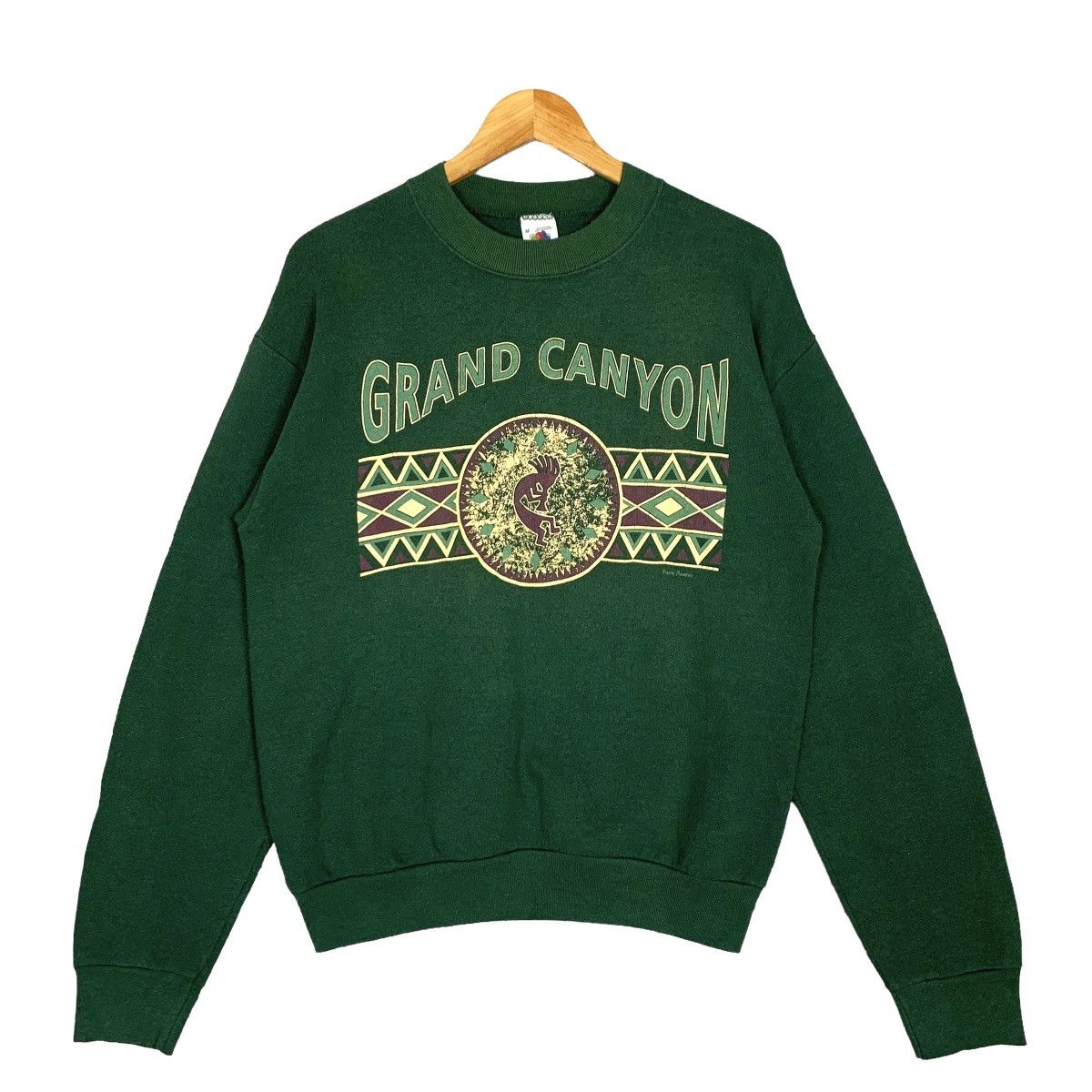 image of Fruit Of The Loom x Vintage 90's Fruitoftheloom Grand Canyon Crewneck Sweatshirt in Green (Size Sma