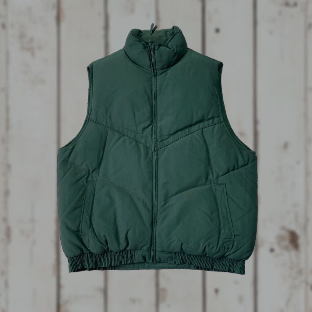 VINTAGE Wrangler Outerwear Puffer Vest Green Down Full Zip Men XL Cowboy Classic