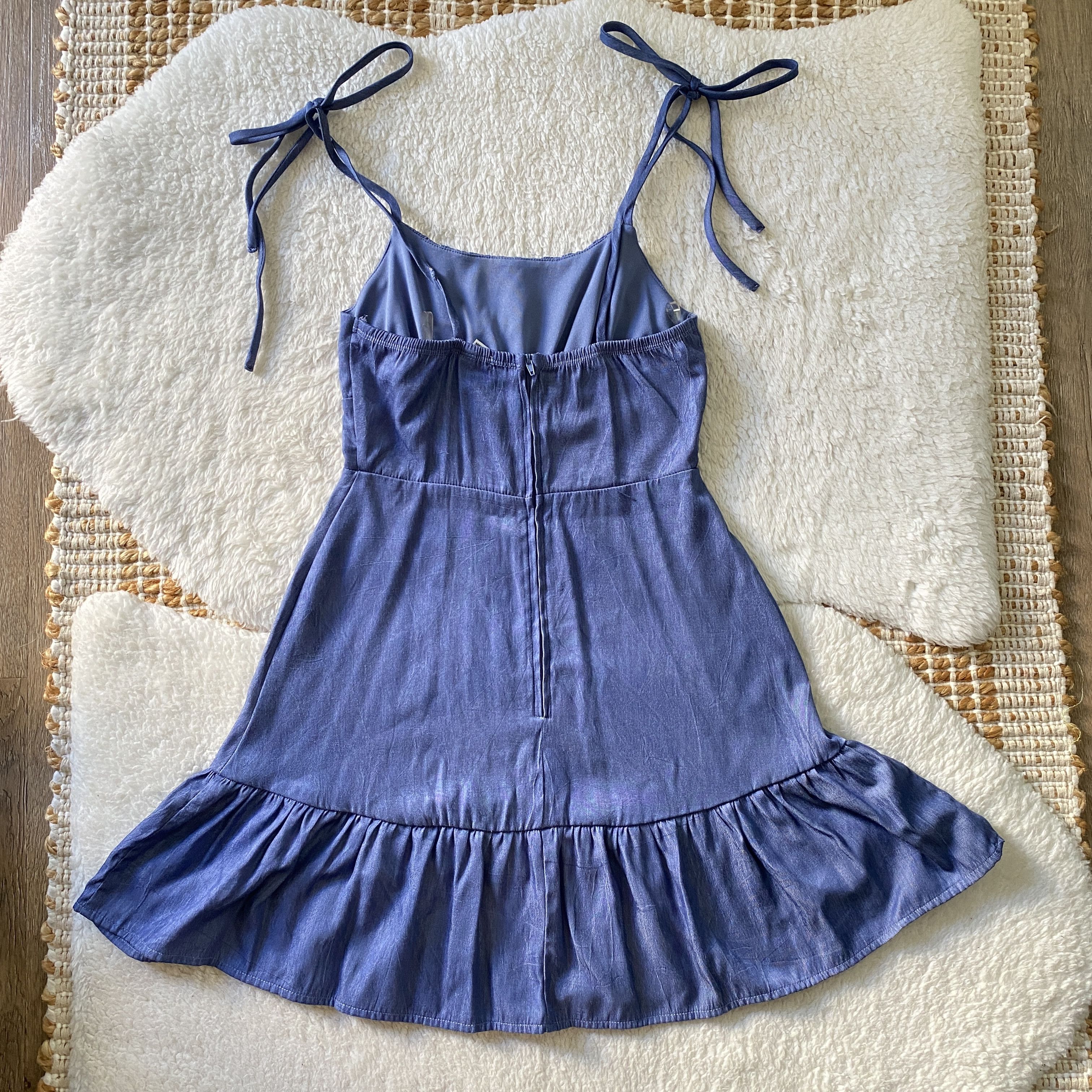 Other Speechless Chambray Blue Baby Doll Dress XS - Summer Dress Size XS / US 0-2 / IT 36-38 - 6 Thumbnail