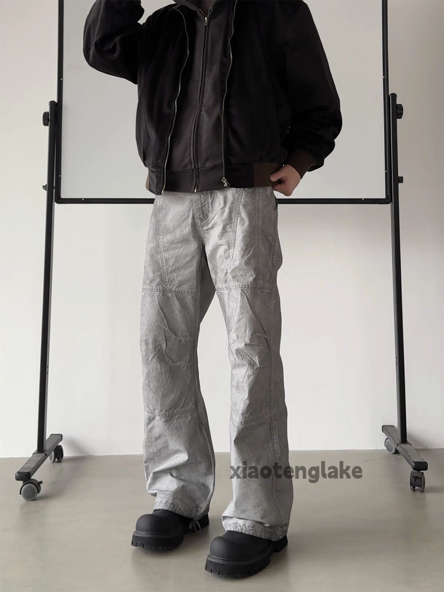 washed faded cleanfit yuppie work stain loose pants