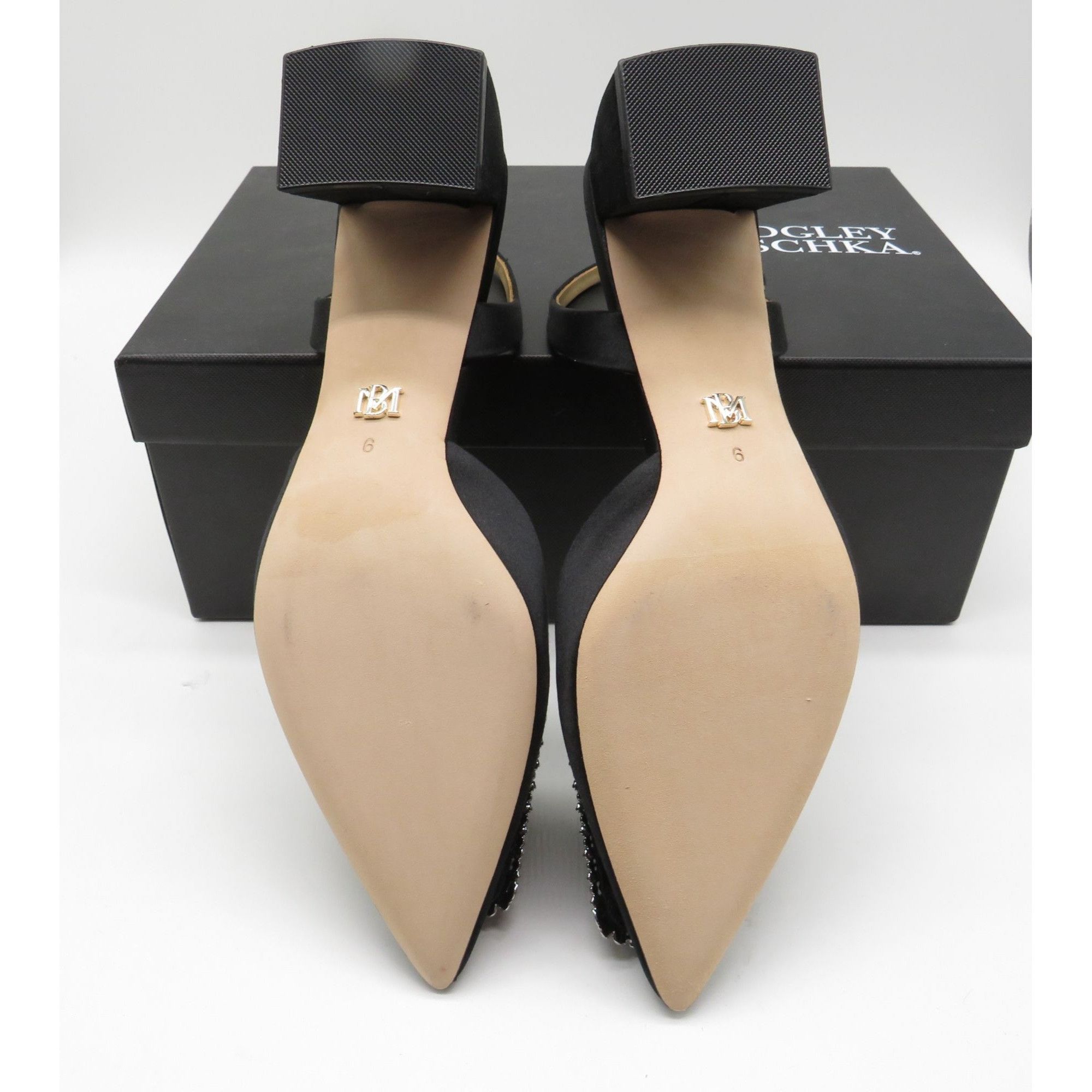 Badgley Mischka Badgley Mischka Women's Emmie Black Slingback Pumps Block He Size US 6 / IT 36 - 7 Thumbnail