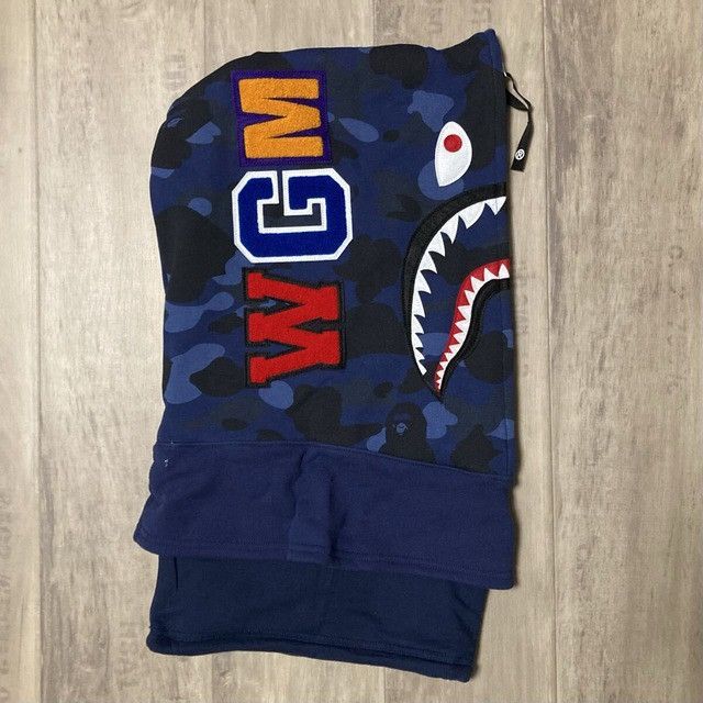 Bape BAPE SHARK FACE MASK Neck Warmer Blue Camo a bathing ape Size ONE SIZE - 3 Thumbnail