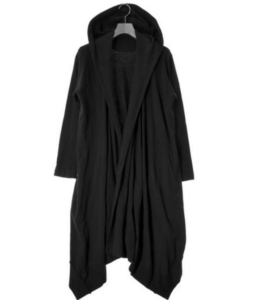 image of Groundy x Yohji Yamamoto Cardigan Side Flirted Hooded Cardigan in Black, Men's (Size Small)