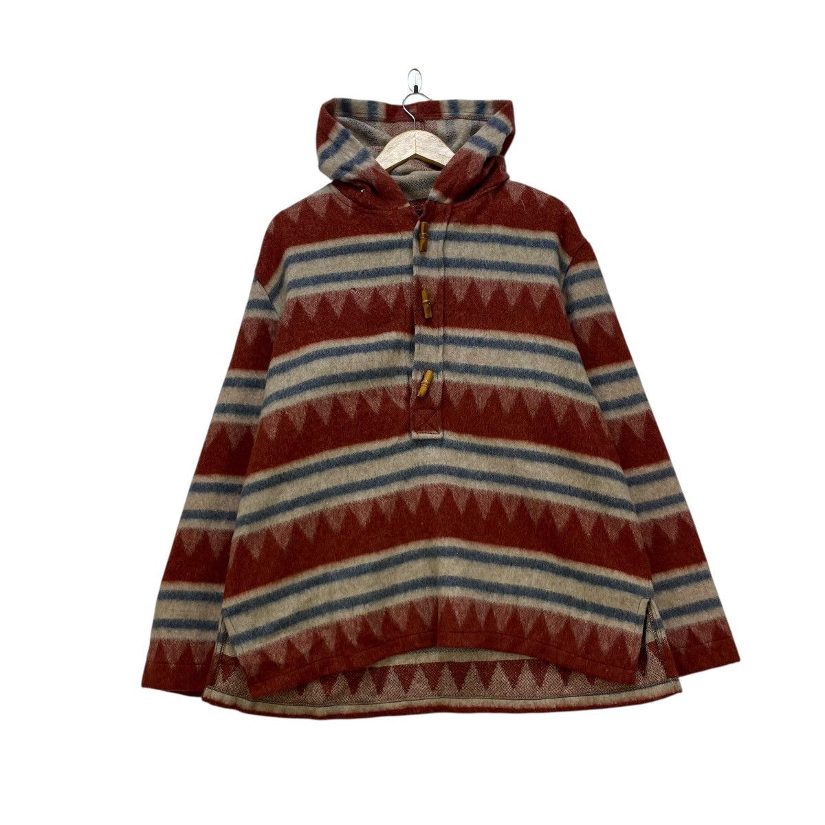 Hudsons Bay 💥 Vintage Stahl Urban Wool Blend Pullover Hoodie Geometric Size US M / EU 48-50 / 2 - 1 Thumbnail