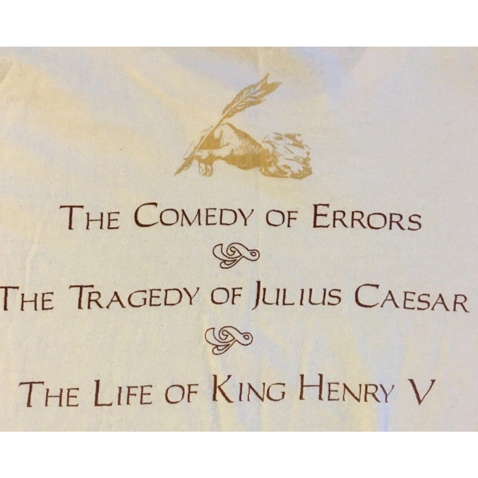 Julius VINTAGE 90s William Shakespeare Shirt XL Beige Striped Crew Neck Short Sleeve Single Stitch Mens T-Shirt Size US XL / EU 56 / 4 - 4 Thumbnail