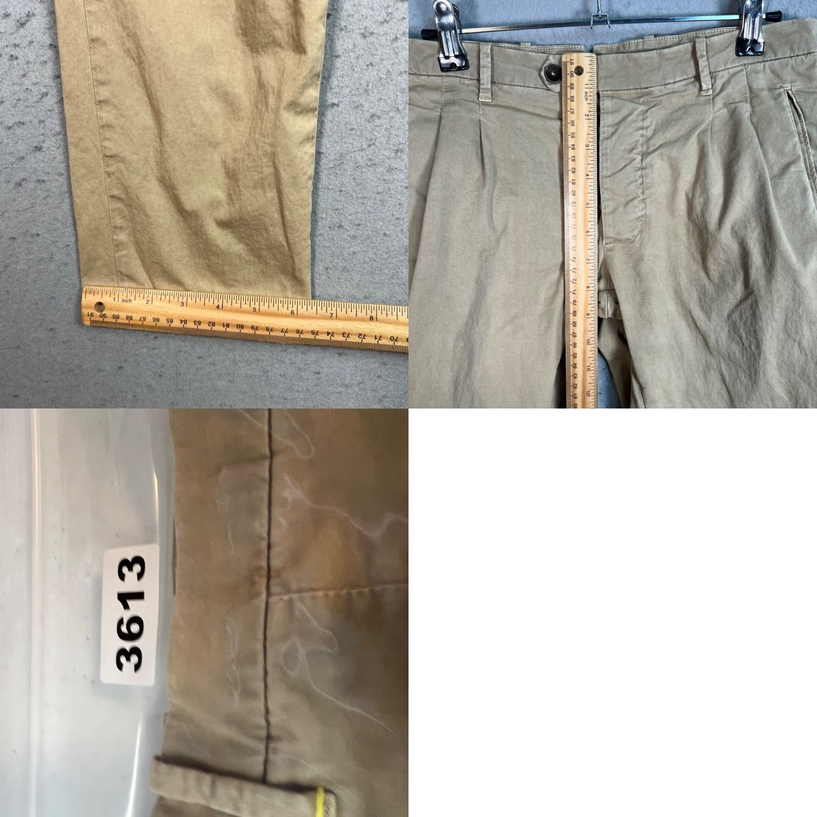Vintage Pence Mens Pants Dress Beige Cotton Blend Pleated 30 Inch Waist 44 Regular In Italy Formal Size US 44 / EU 60 - 8 Thumbnail