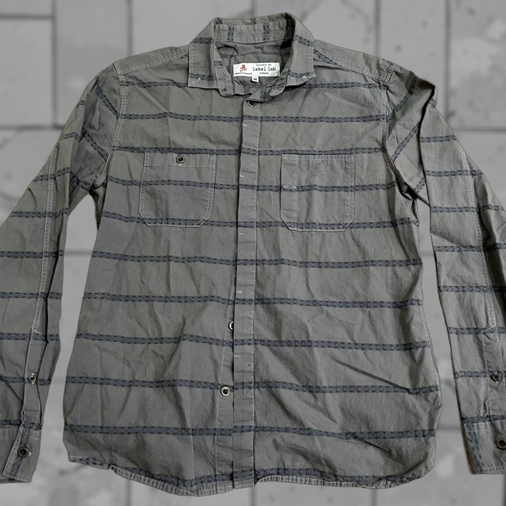Vintage Label Lab Shirt Mens M Button-Down Long Sleeve Gray Size US M / EU 48-50 / 2 - 1 Thumbnail