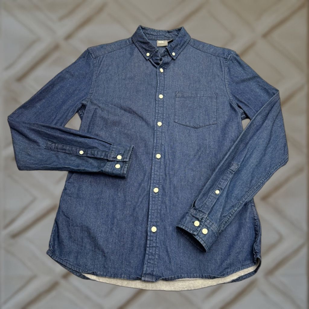 Asos ASOS Denim Button-Down Shirt Mens Small Blue Long Sleeve Cotton Casual Shirt Size US S / EU 44-46 / 1 - 1 Thumbnail
