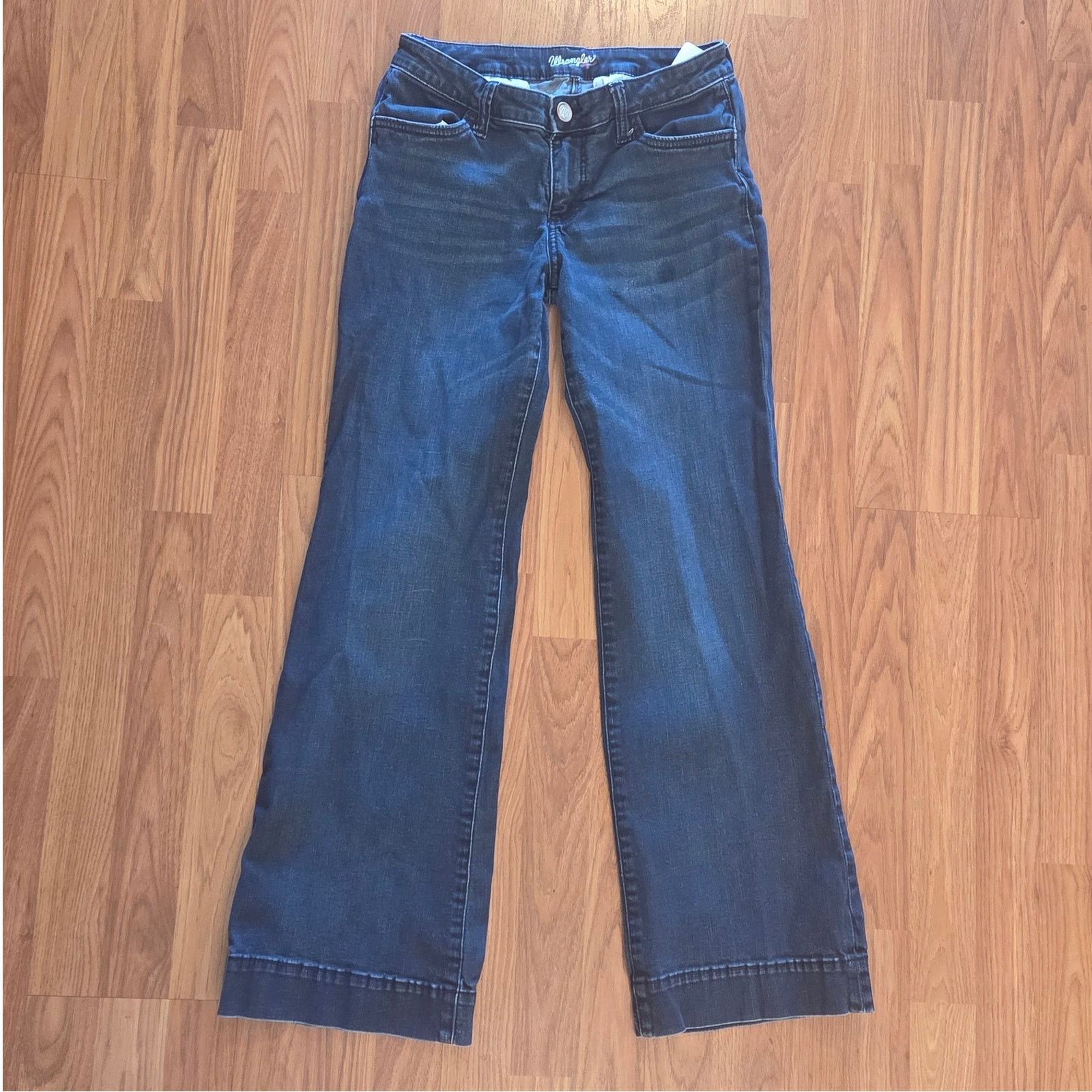 Wrangler Wrangler Women's Navy Blue Wide Leg Jeans - Size 5/6 x 32 Size 32" / US 10 / IT 46 - 3 Thumbnail