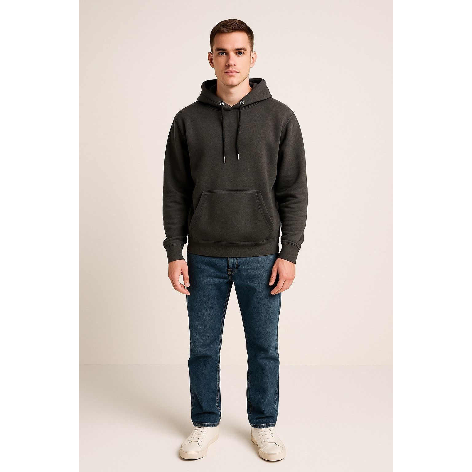 Fruit Of The Loom Classic Minimalist Dark Gray Pullover Hoodie S Size US S / EU 44-46 / 1 - 1 Thumbnail