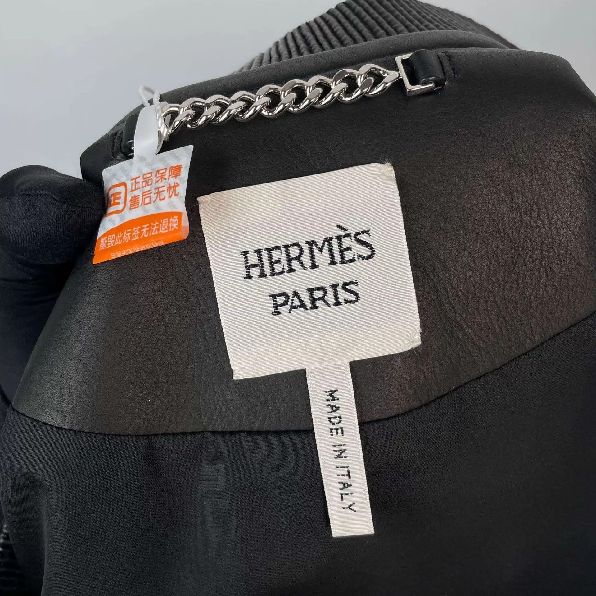 Hermes Hermès 98 Leather Diamond Quilted Black Jacket 38 Size S / US 4 / IT 40 - 3 Thumbnail