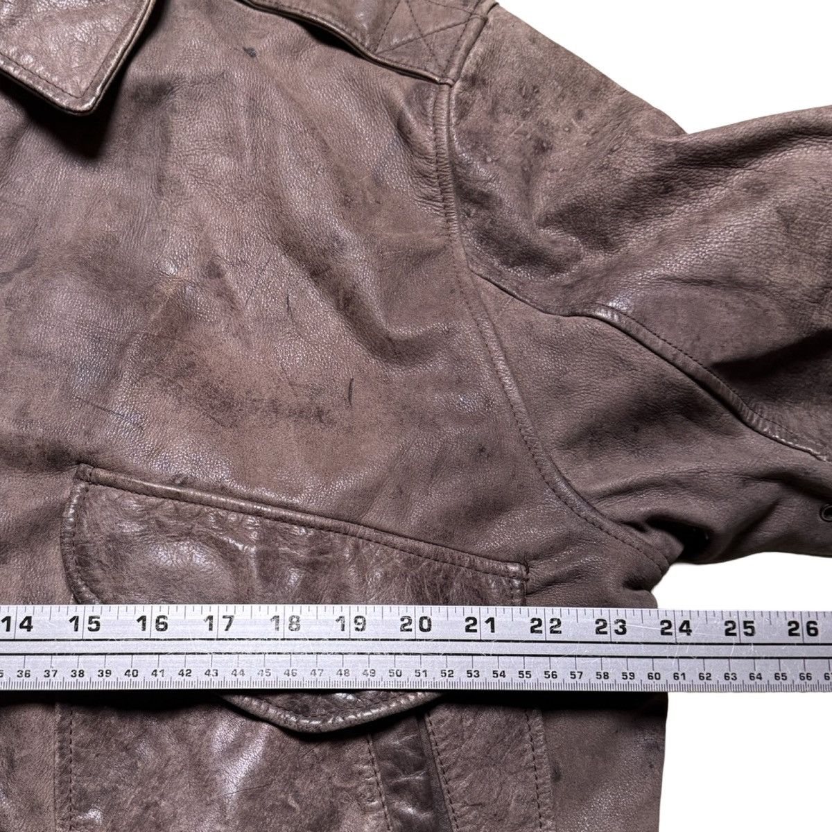 Hunt Club Vintage A-2 Faded Brown Leather Bomber Jacket Hunt Club 46 Size US XL / EU 56 / 4 - 3 Thumbnail