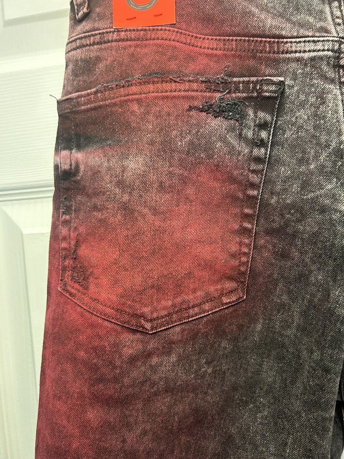 Other “ARTMEETSCHAOS” Black/ Red stain and ripped distressed Size US 33 - 8 Thumbnail