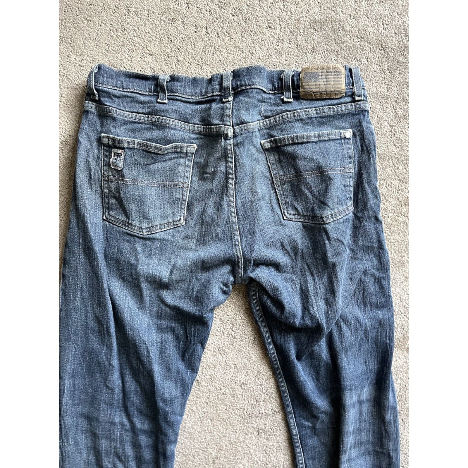 Vintage Tyndale Jeans Men's 38x32 Blue Denim Flame-Resistant Boot Cut 5-Pocket USA Mens Size US 38 / EU 54 - 2 Thumbnail