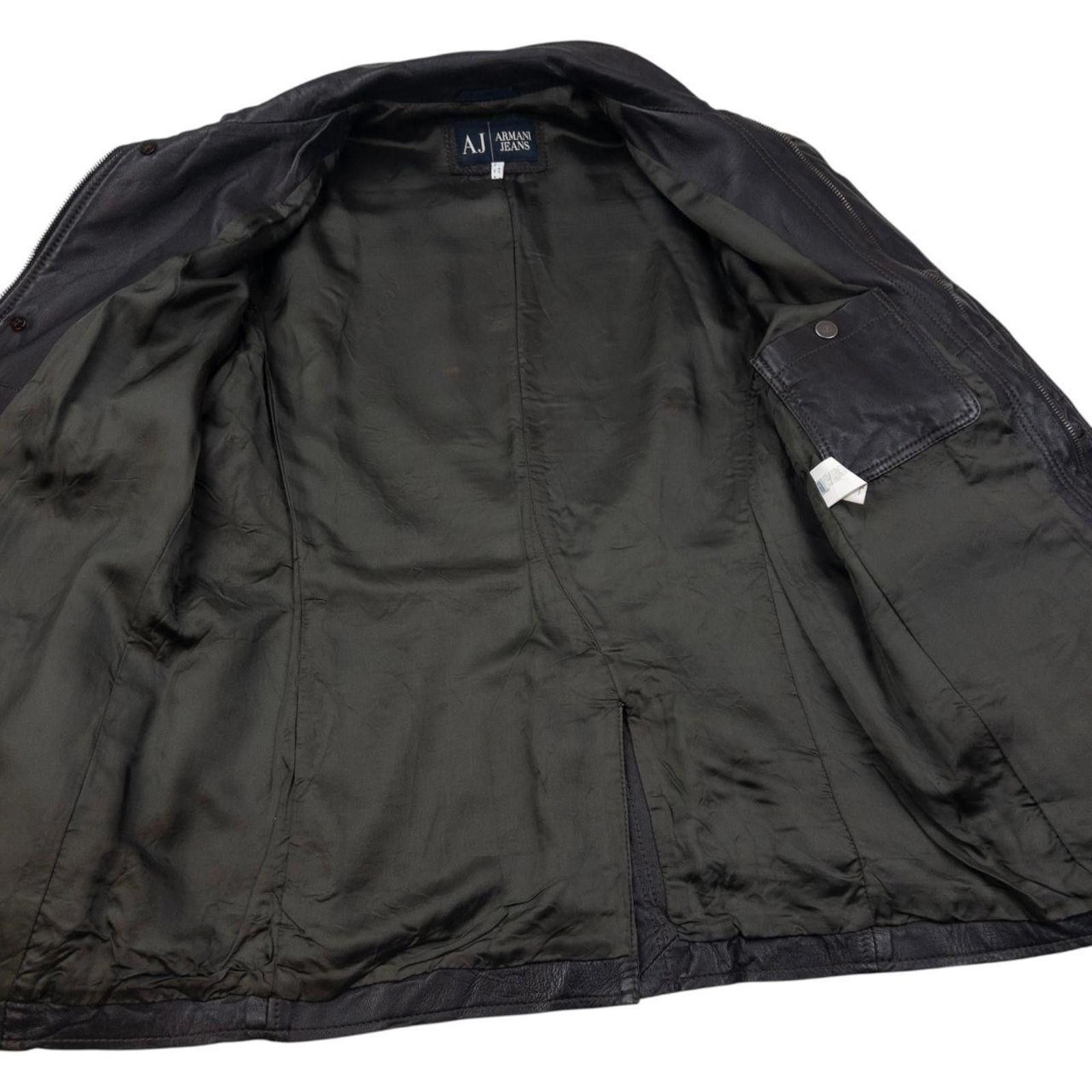 Other Vintage Armani Jeans Zip Up Leather Jacket Size M Size US M / EU 48-50 / 2 - 4 Thumbnail