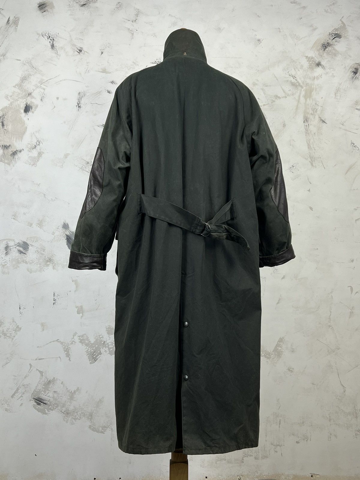 Vintage Waxed Oilskin Long Coat Outdoor Country Bushman Duster L-XL Size US L / EU 52-54 / 3 - 8 Thumbnail