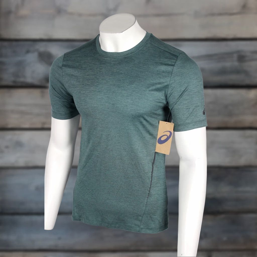 Asics ASICS Men's Knit Spadedye Short Sleeve T Shirt Running Gym Small Green GR632 Size US S / EU 44-46 / 1 - 1 Thumbnail