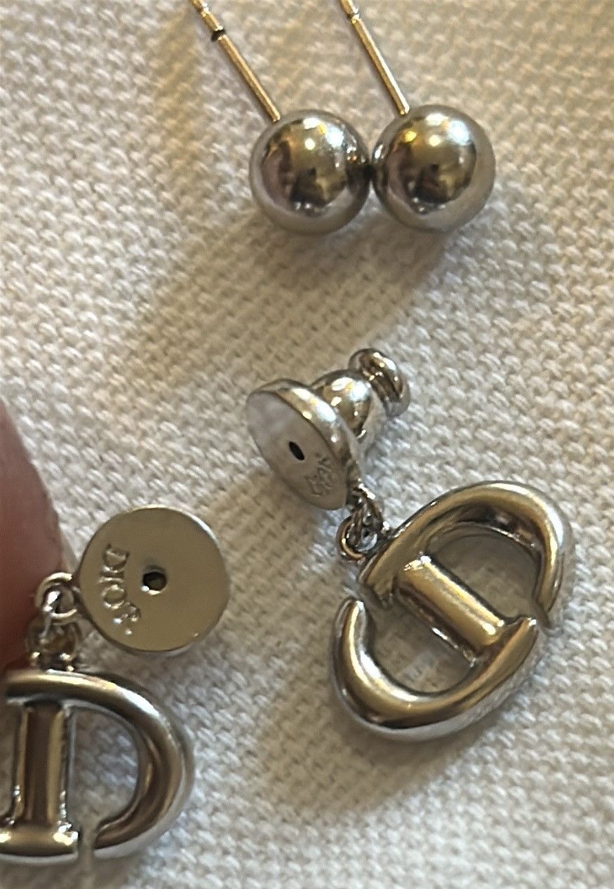 Dior Christian Dior CD NAVY Earrings Silver-Finish Metal Size ONE SIZE - 10 Thumbnail