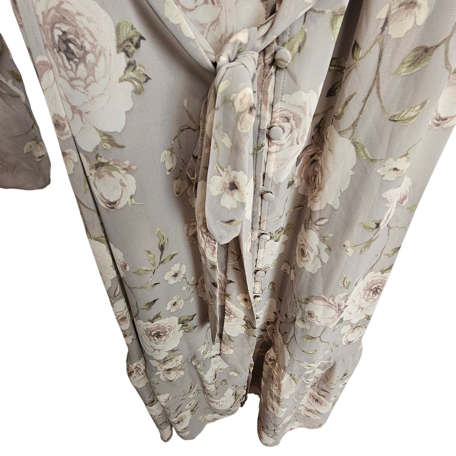 Corridor Torrid Maxi Chiffon Button Front Dress Floral Ruffle Hem 2X Size XXL / US 16-18 / IT 52-54 - 5 Thumbnail