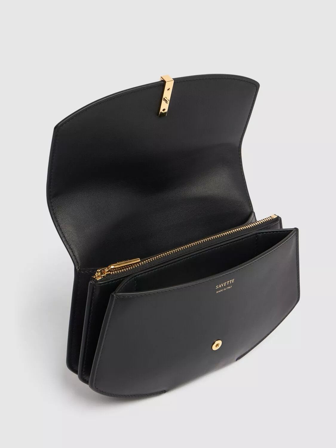 Savette SAVETTE Florence Black Leather Clutch New And Authentic Size ONE SIZE - 5 Thumbnail