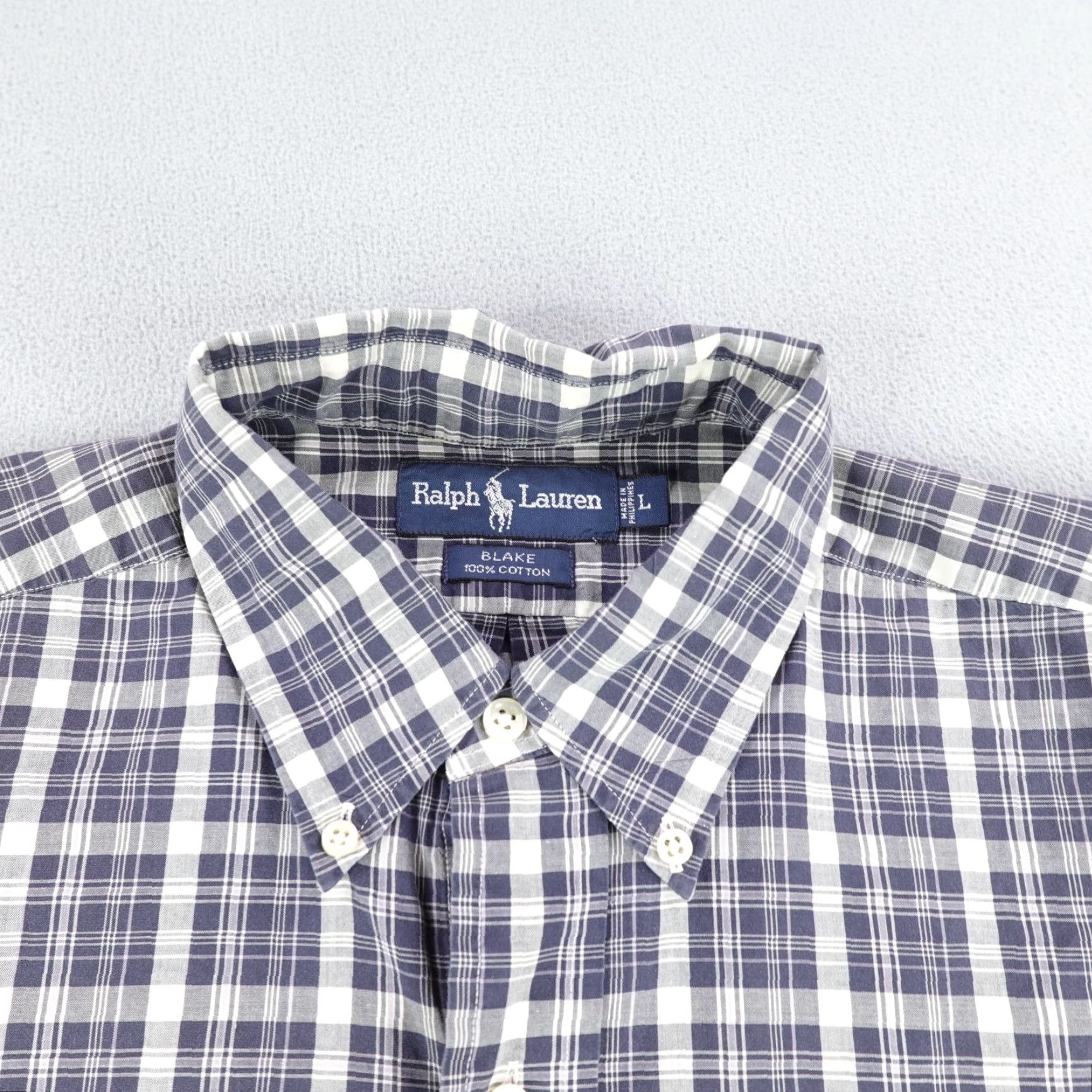 Ralph Lauren VINTAGE Ralph Lauren Shirt Mens L Blue Plaid Blake Pony Logo Button Up Size US L / EU 52-54 / 3 - 2 Thumbnail