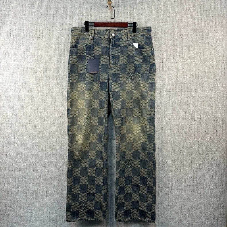Louis Vuitton Louis Vuitton Wash and make old checkerboard jeans Size US 34 / EU 50 - 1 Thumbnail