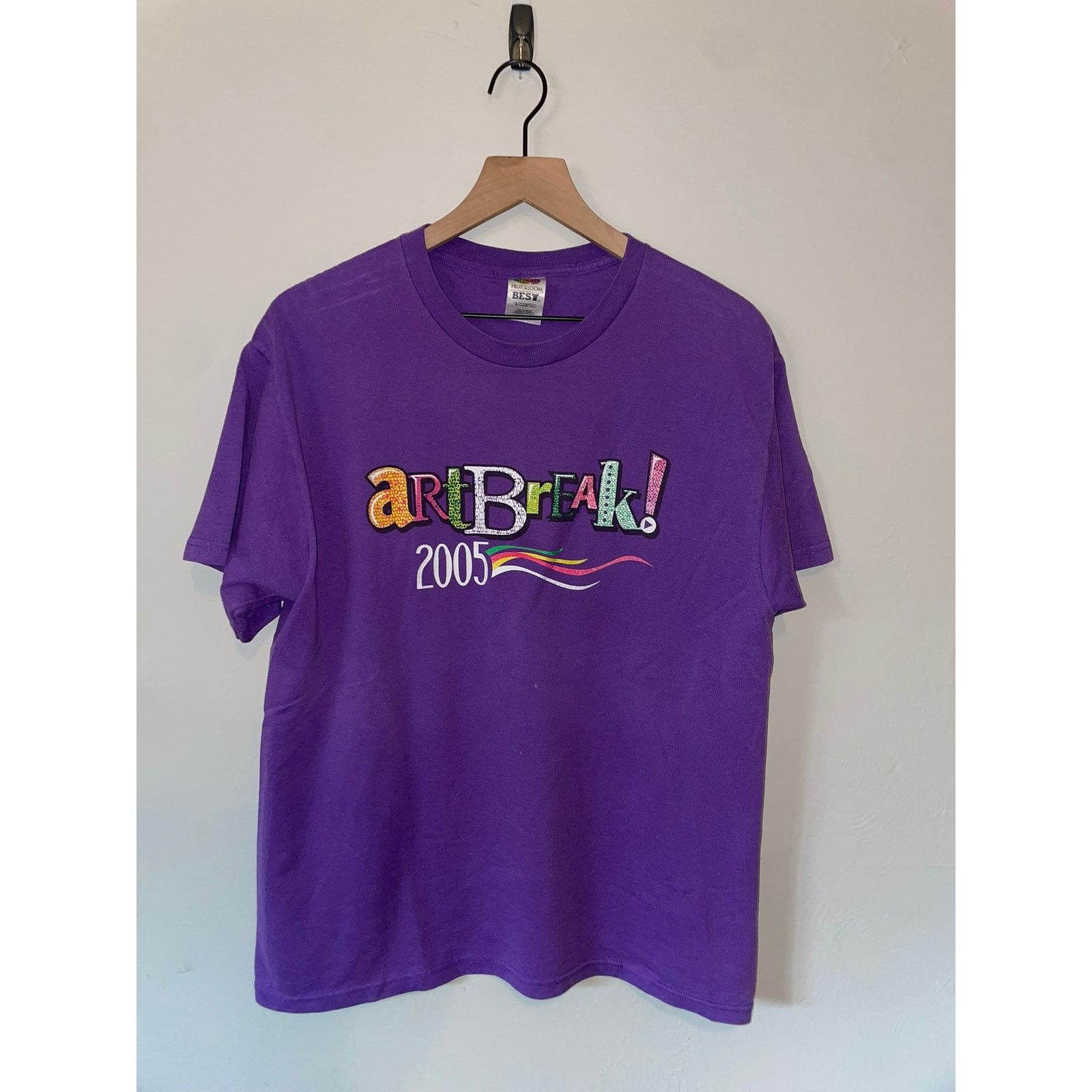 Fruit Of The Loom Vintage Artbreak Shirt Art Break Purple Tee Y2K 2005 Large Size US L / EU 52-54 / 3 - 1 Thumbnail