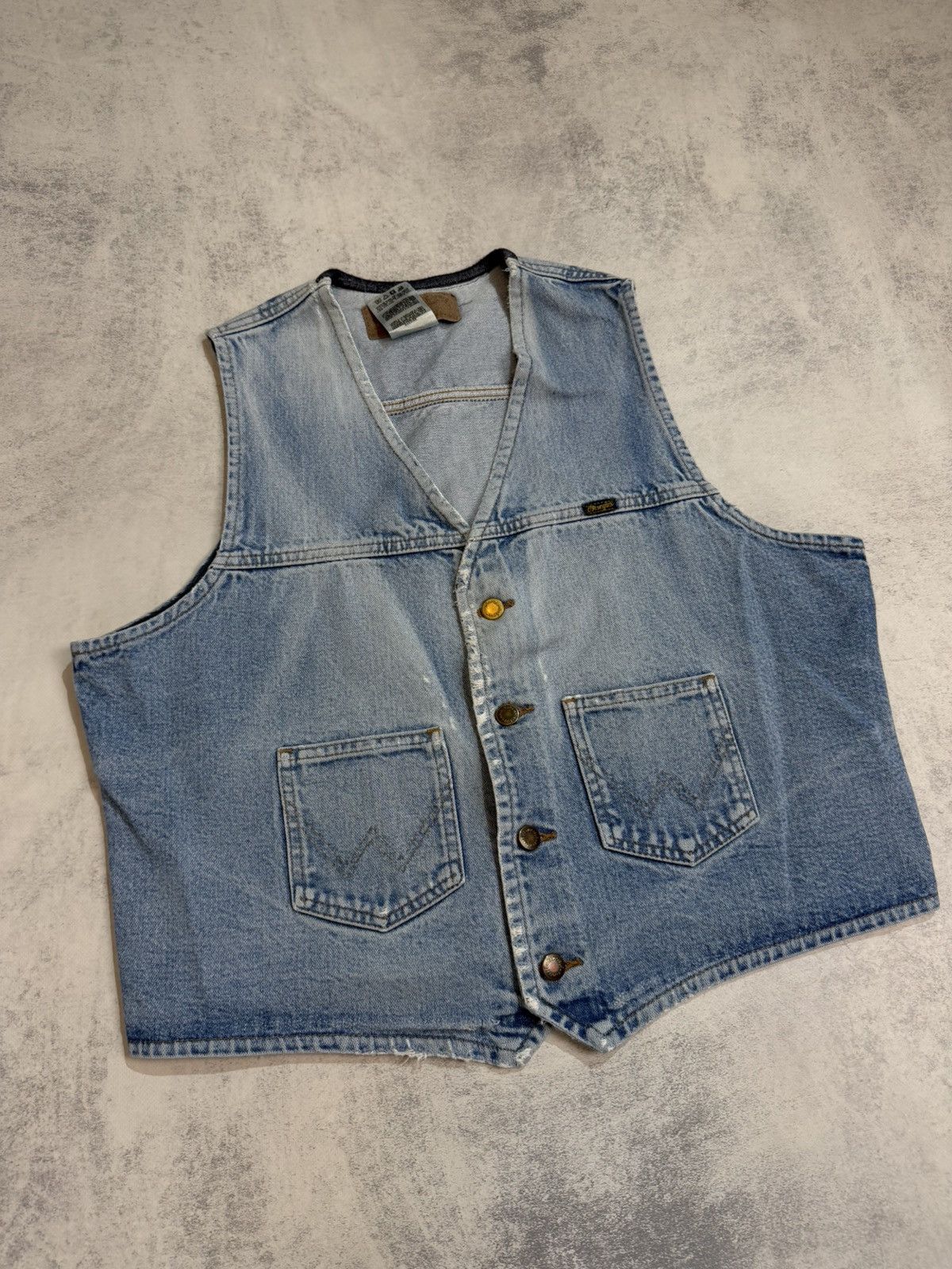 Wrangler Wrangler Men's Blue Jean Western Cowboy Waistcoat 90s Size US XL / EU 56 / 4 - 2 Thumbnail