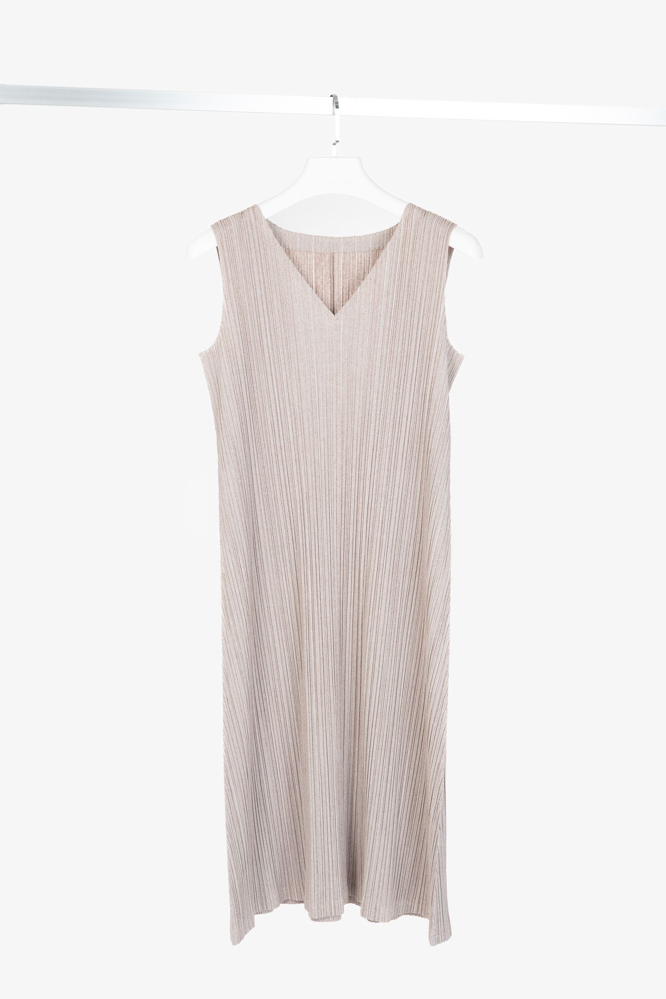Pleats Please Issey Miyake Pleats Please Issey Miyake Herringbone-Print Midi Dress Size M / US 6-8 / IT 42-44 - 1 Thumbnail