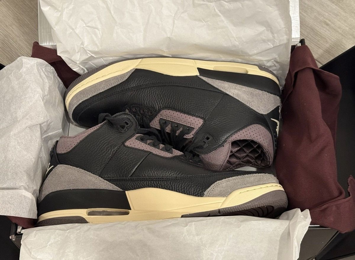 A Ma Maniere × Jordan Brand A Ma Maniere Air Jordan 3 Black Violet Sz 13.5 W / 12 M Used Size US 12 / EU 45 - 2 Thumbnail