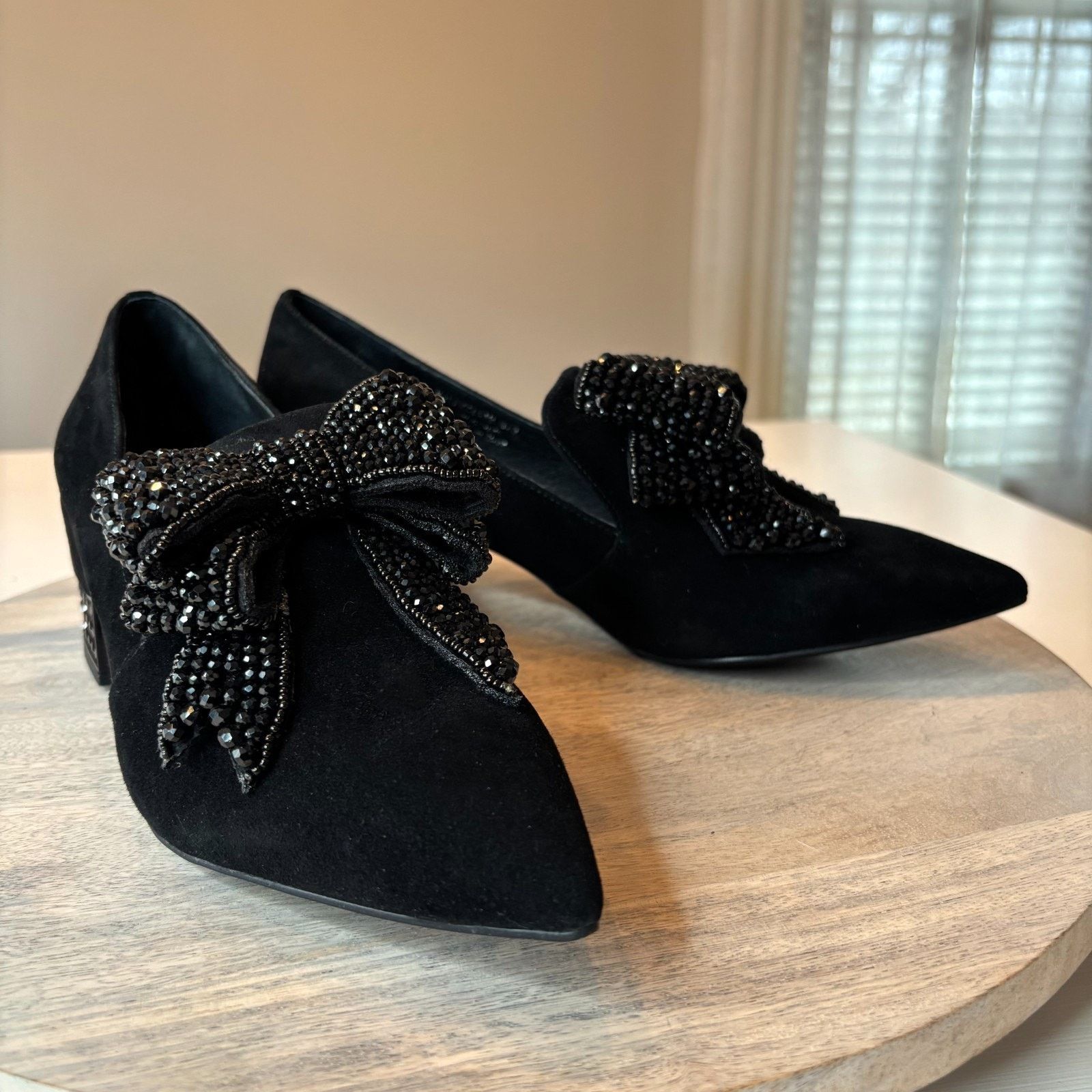 Jeffrey Campbell Jeffrey Campbell Valenti Black Suede Bow Crystal Pumps 9.5 Size US 9.5 / IT 39.5 - 1 Thumbnail