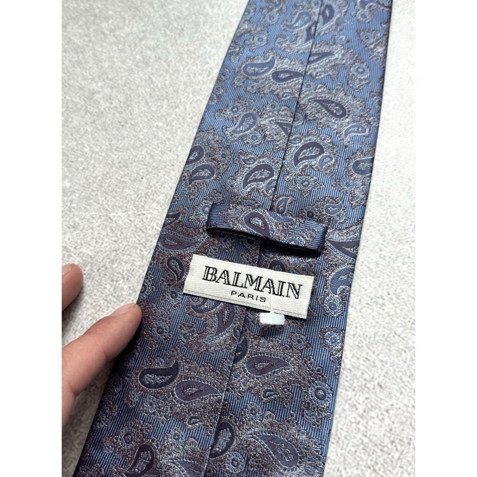 Balmain Balmain Paris Blue Cravat Tie 100% Sill Men Size ONE SIZE - 4 Thumbnail
