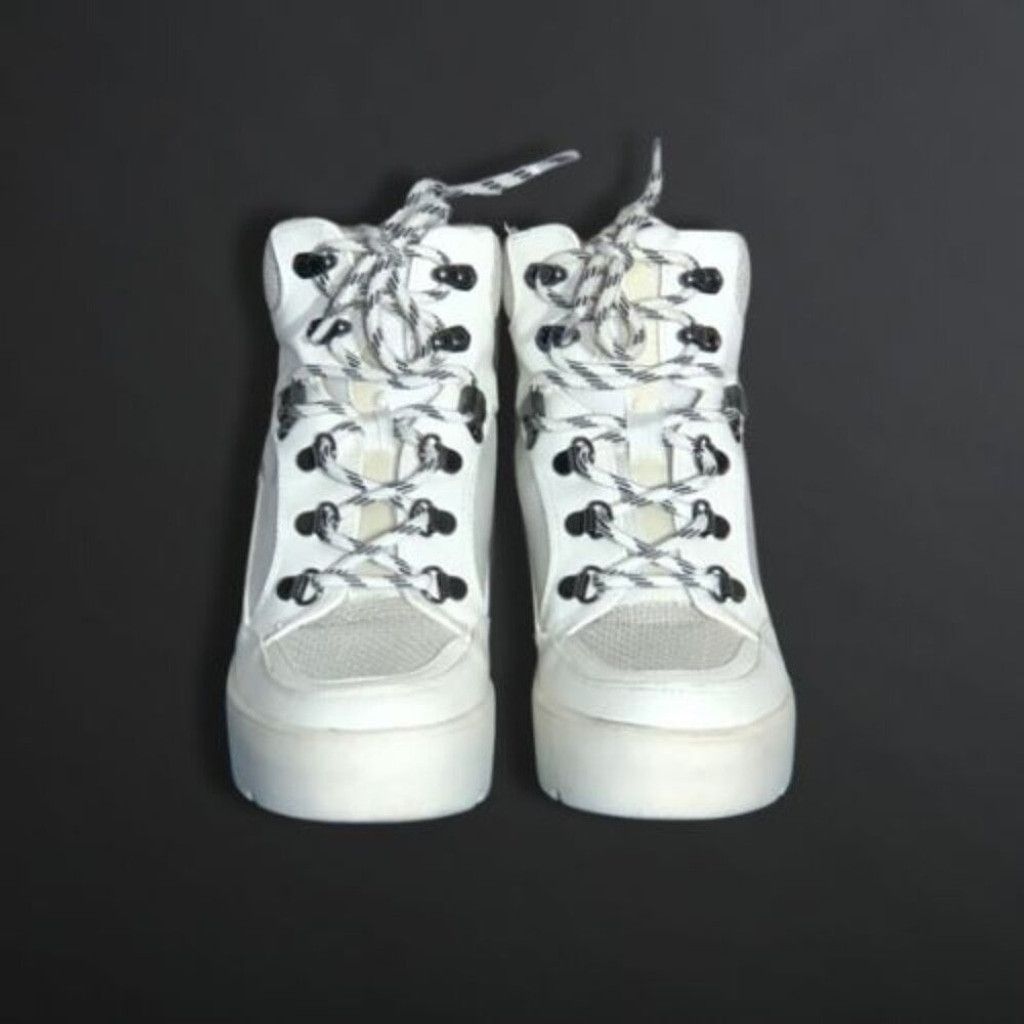 Madden NYC Madden Girl Boots Leather Ankle Lace-up Closure Cream W 7.5 Size US 7.5 / IT 37.5 - 1 Thumbnail