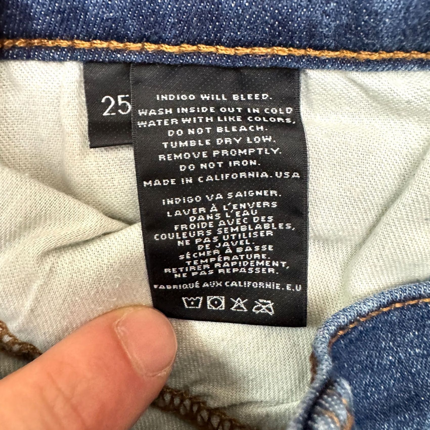 J Brand J Brand Demen Trou Jeans Womens 25 Blue Mid Rise Cropped Distressed Denim Casual Size 42" / US 20 - 6 Thumbnail