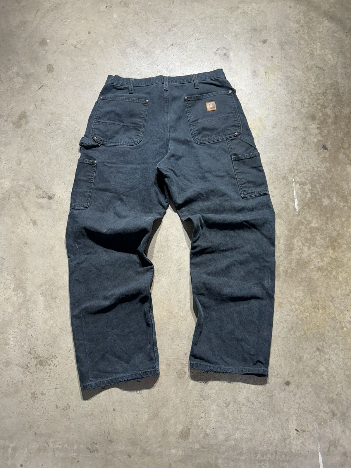 Akimbo Club × Carhartt × Vintage Vintage Faded Distressed Carhartt Black Double Knees 33x30 Size US 33 - 4 Thumbnail